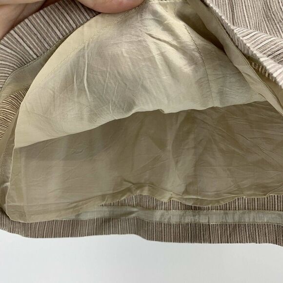 BCBGMaxazria Trouser Skirt Women's Size 6 Mini Tan Pin Striped Y2K Preppy - Picture 6 of 8